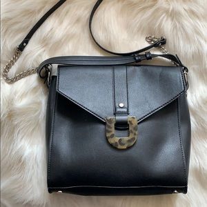 Black Zara Bag with Tortoise Buckle Detail